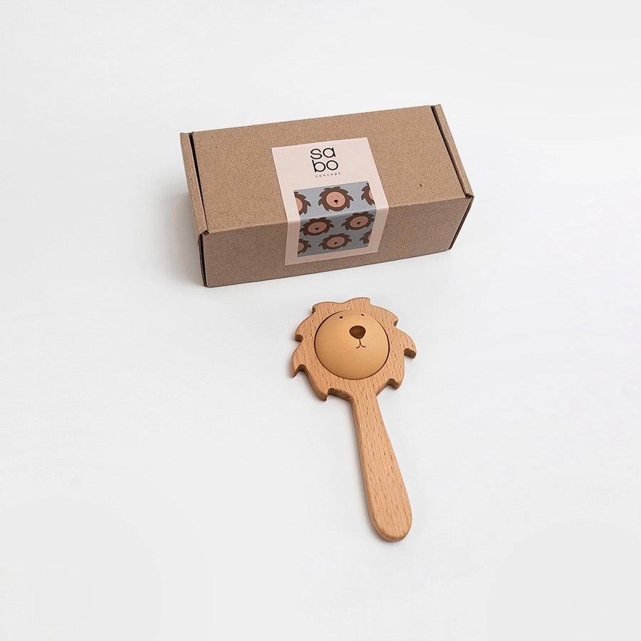 Wooden Lion Rattle