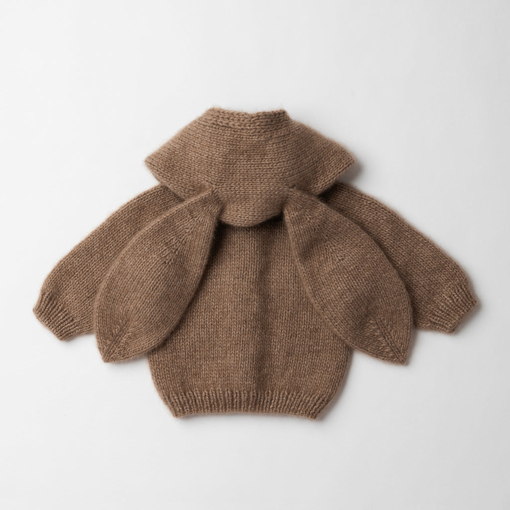 Chunky Cashmere Bunny Hooded Cardigan and Trousers Set