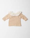 Petal Collar Cashmere Top