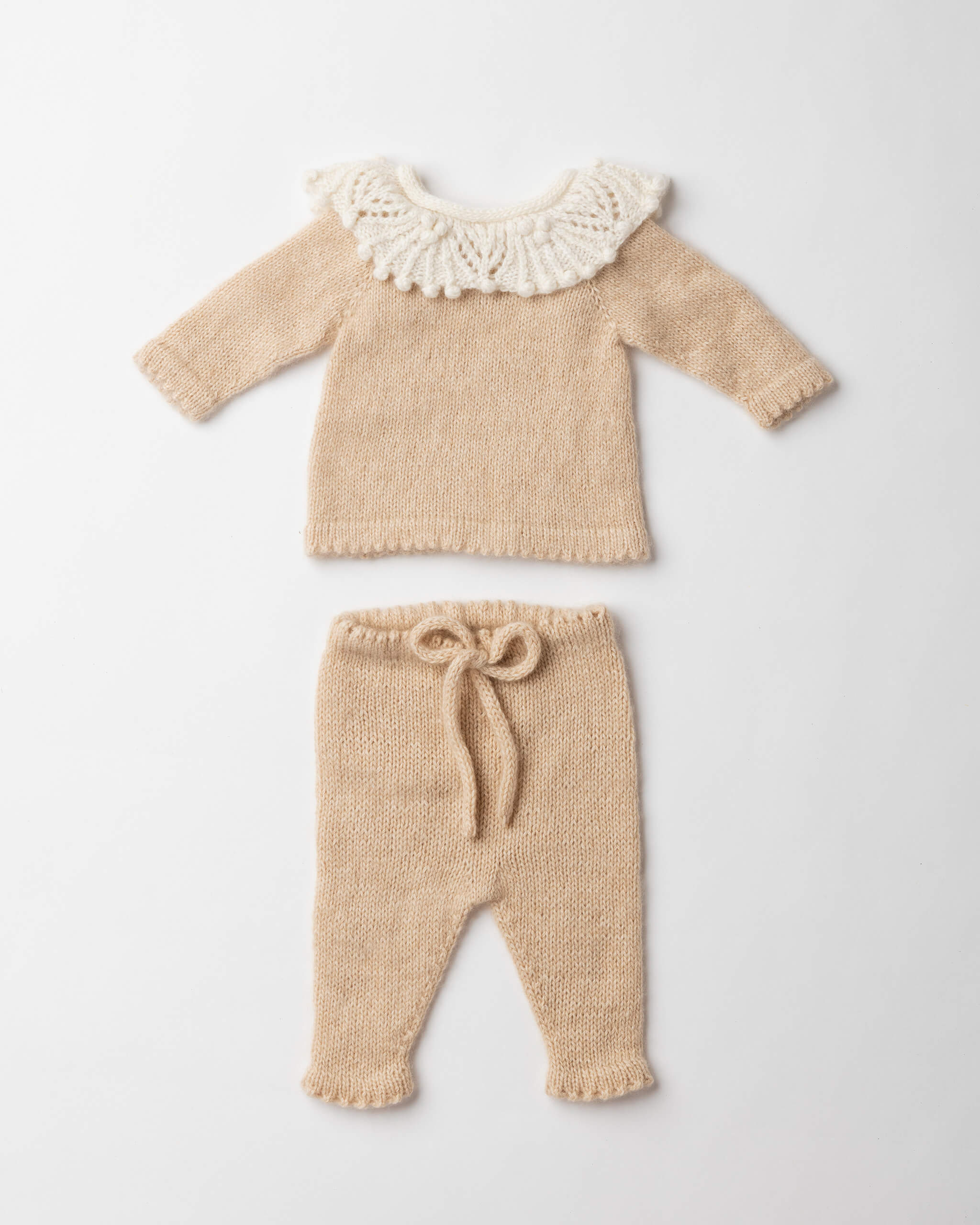 Petal Collar Cashmere Top and Leggings Set