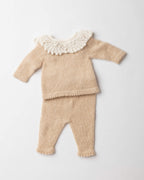 Petal Collar Cashmere Top and Leggings Set