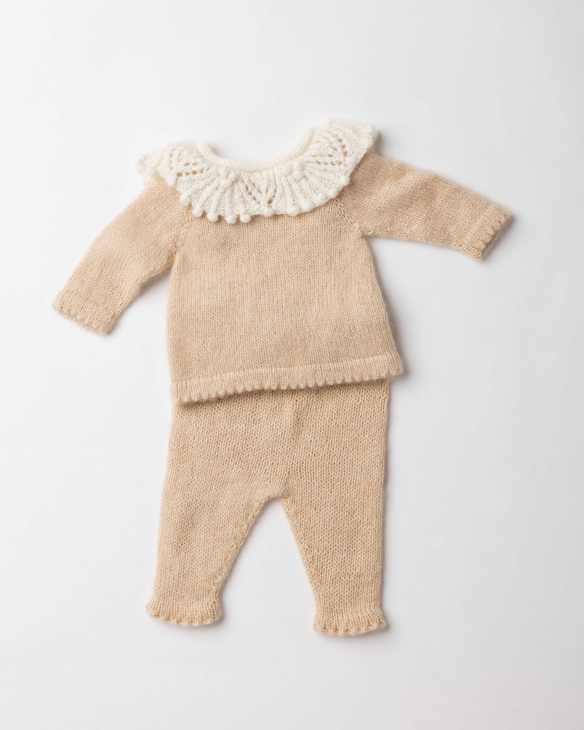 Petal Collar Cashmere Top and Leggings Set