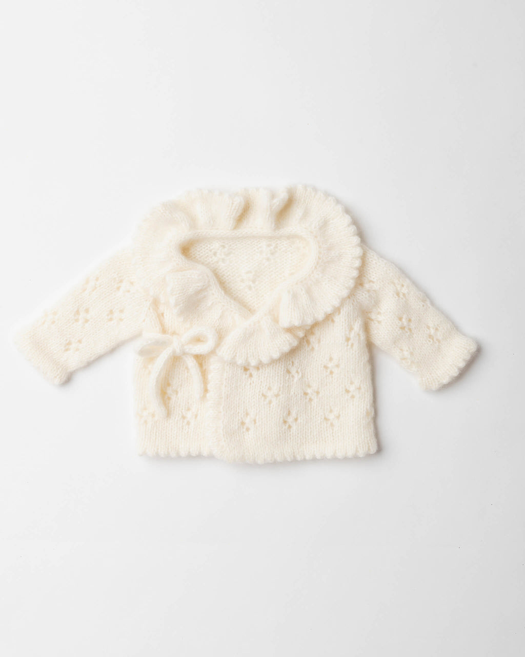 Pointelle Cashmere Wrap Cardigan