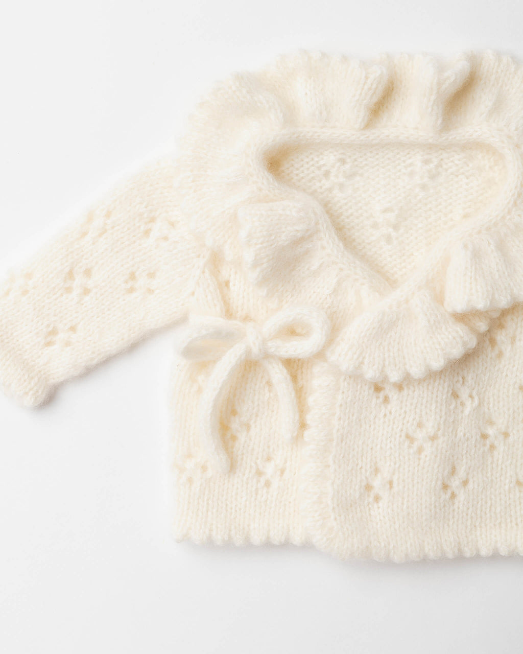 Pointelle Cashmere Wrap Cardigan