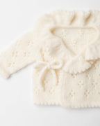 Pointelle Cashmere Wrap Cardigan