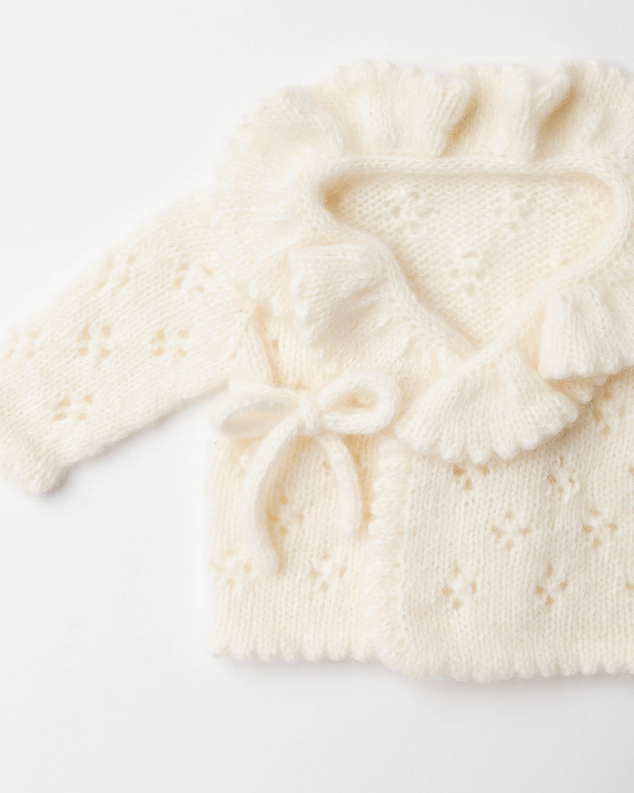 Pointelle Cashmere Wrap Cardigan