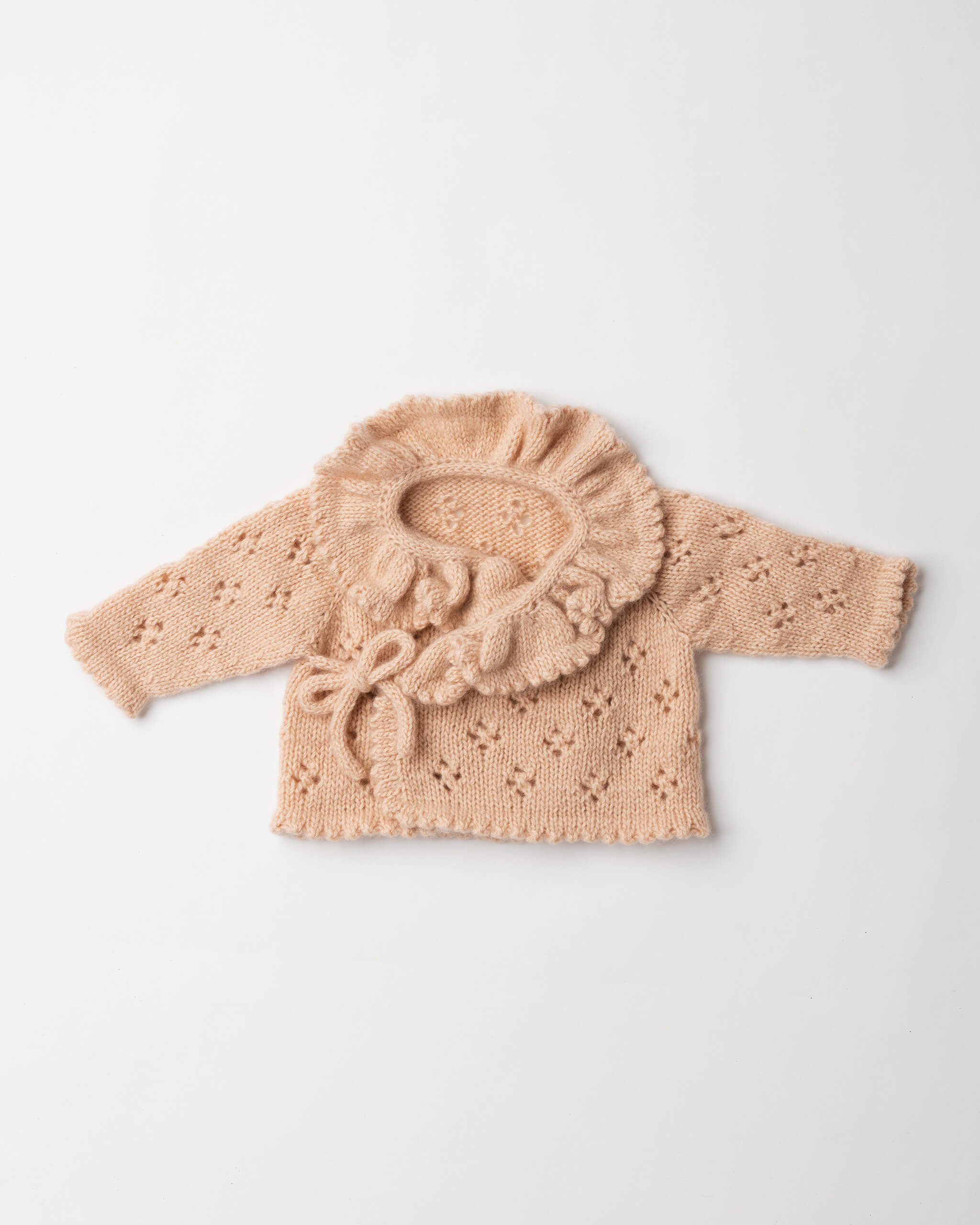 Pointelle Cashmere Wrap Cardigan