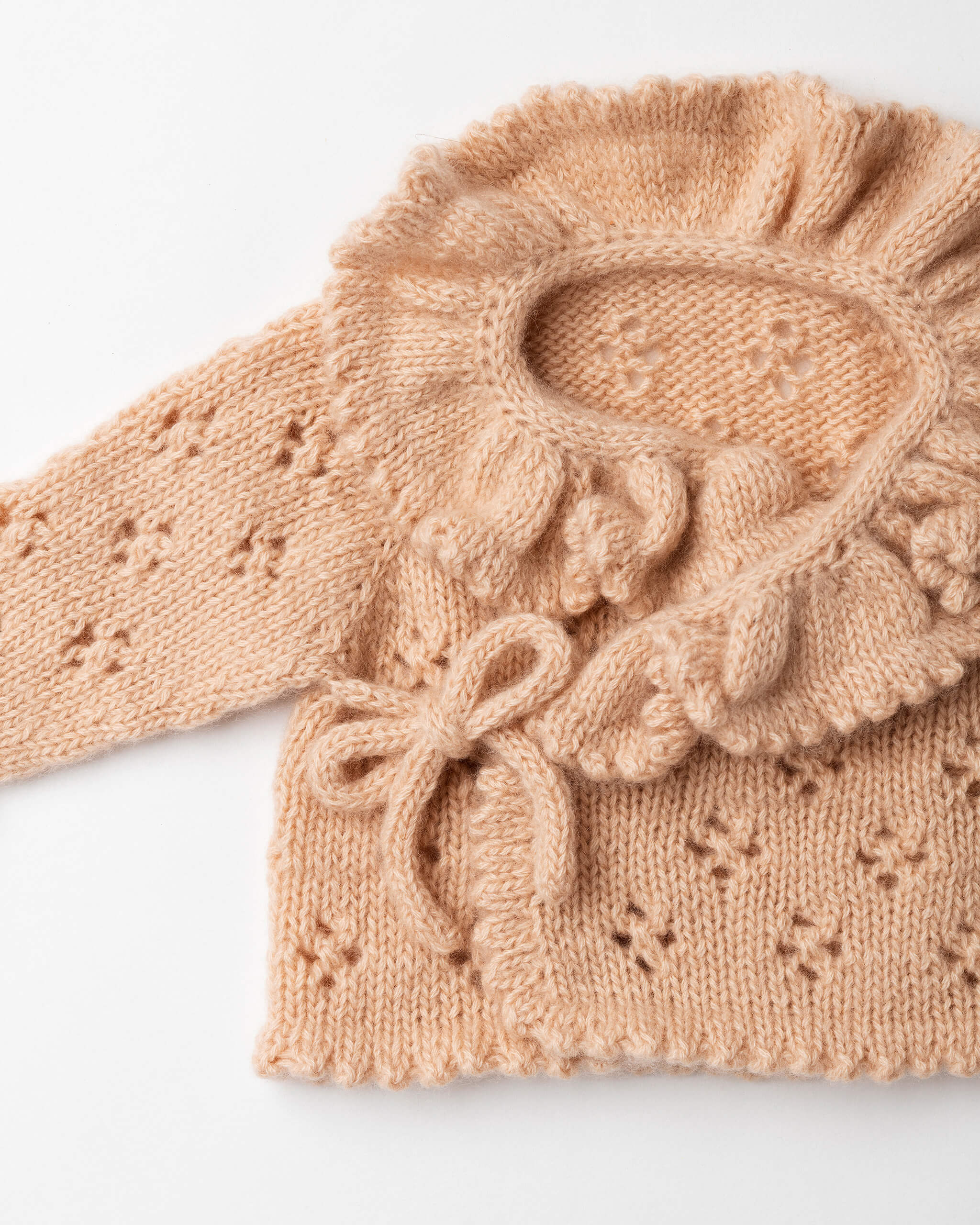 Pointelle Cashmere Wrap Cardigan