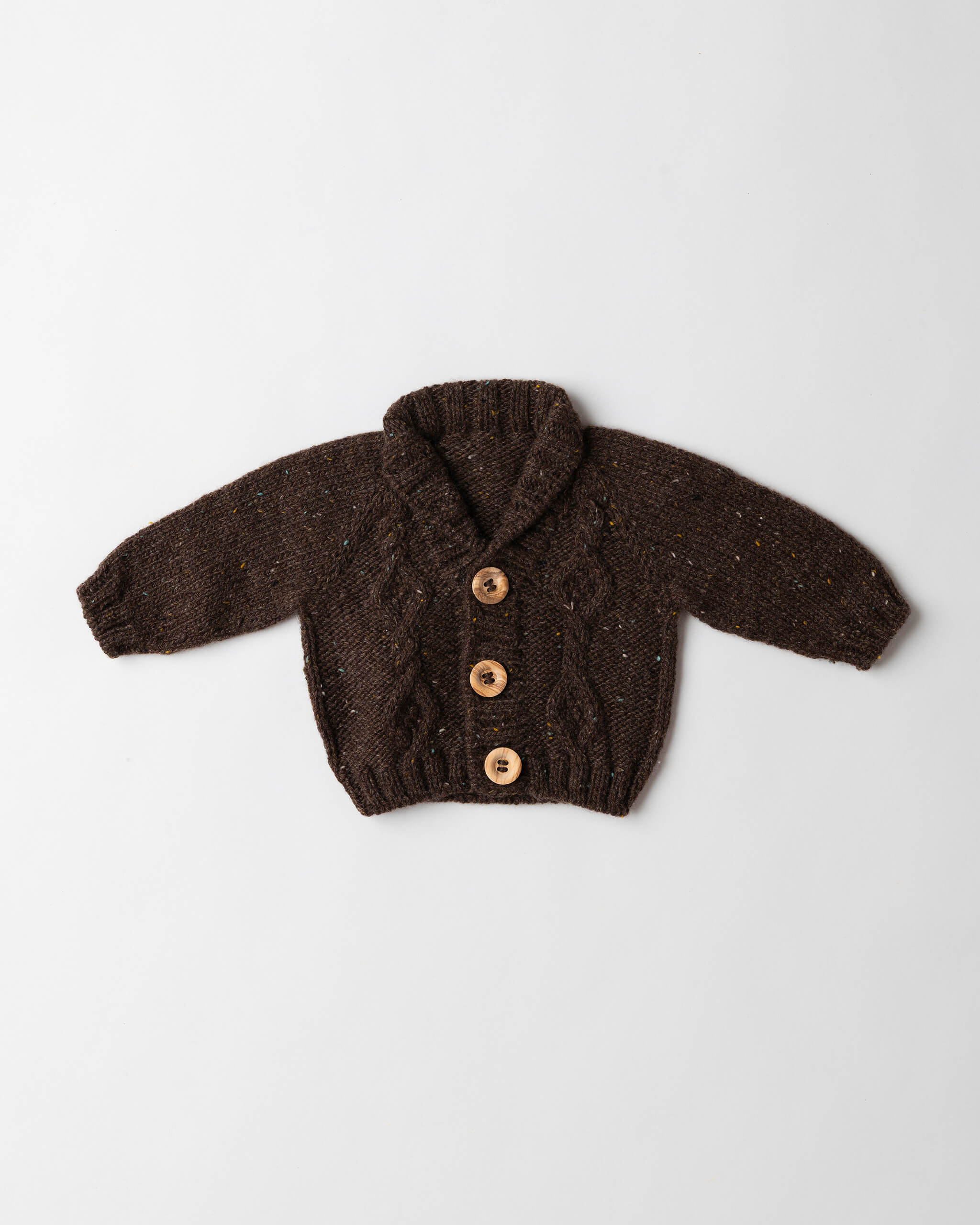 Tweed Cable Shawl Collar Cashmere Cardigan
