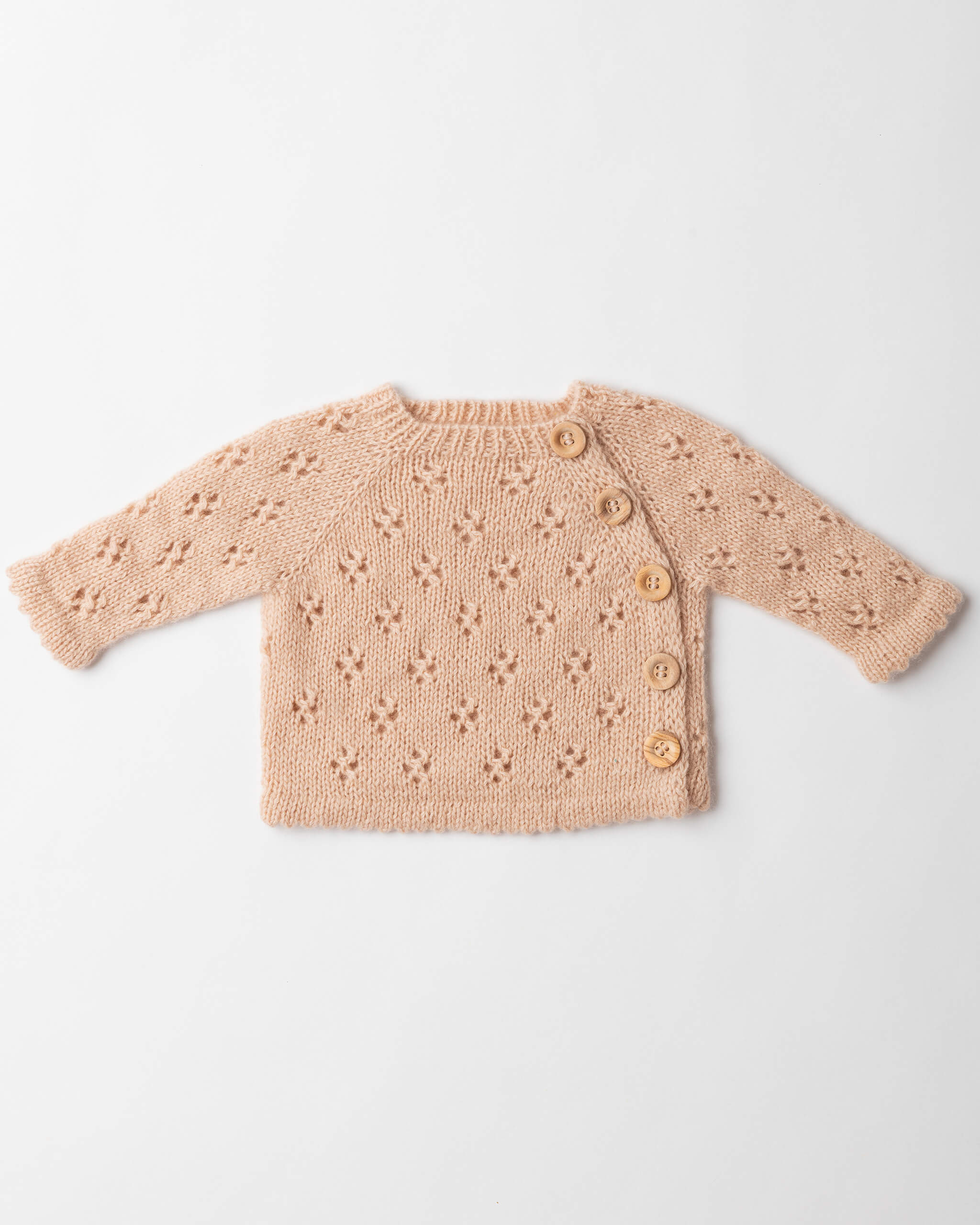 Pointelle Cashmere Button Top