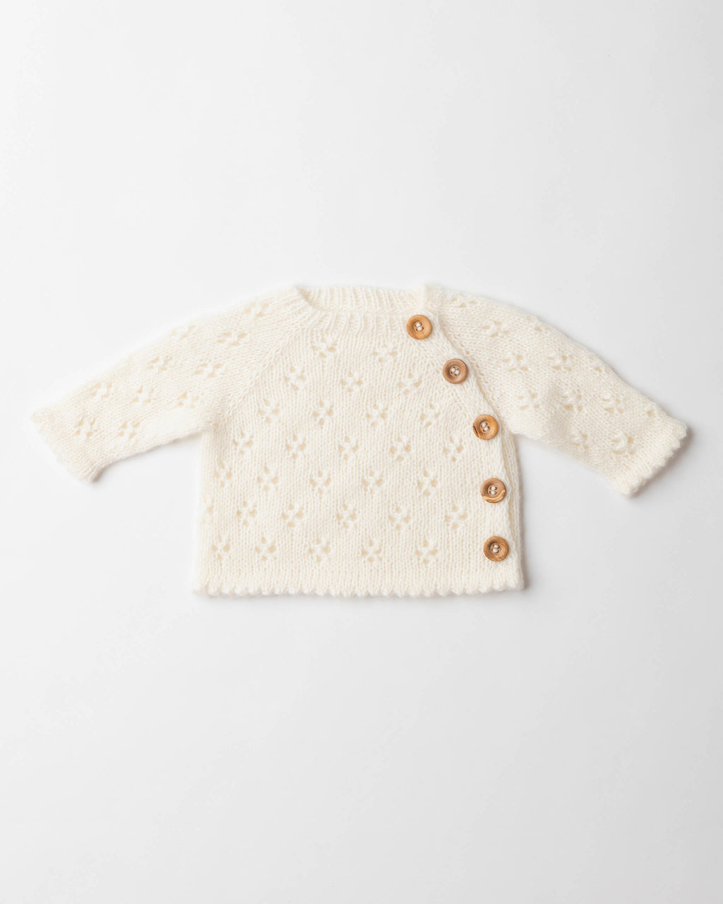 Pointelle Cashmere Button Top