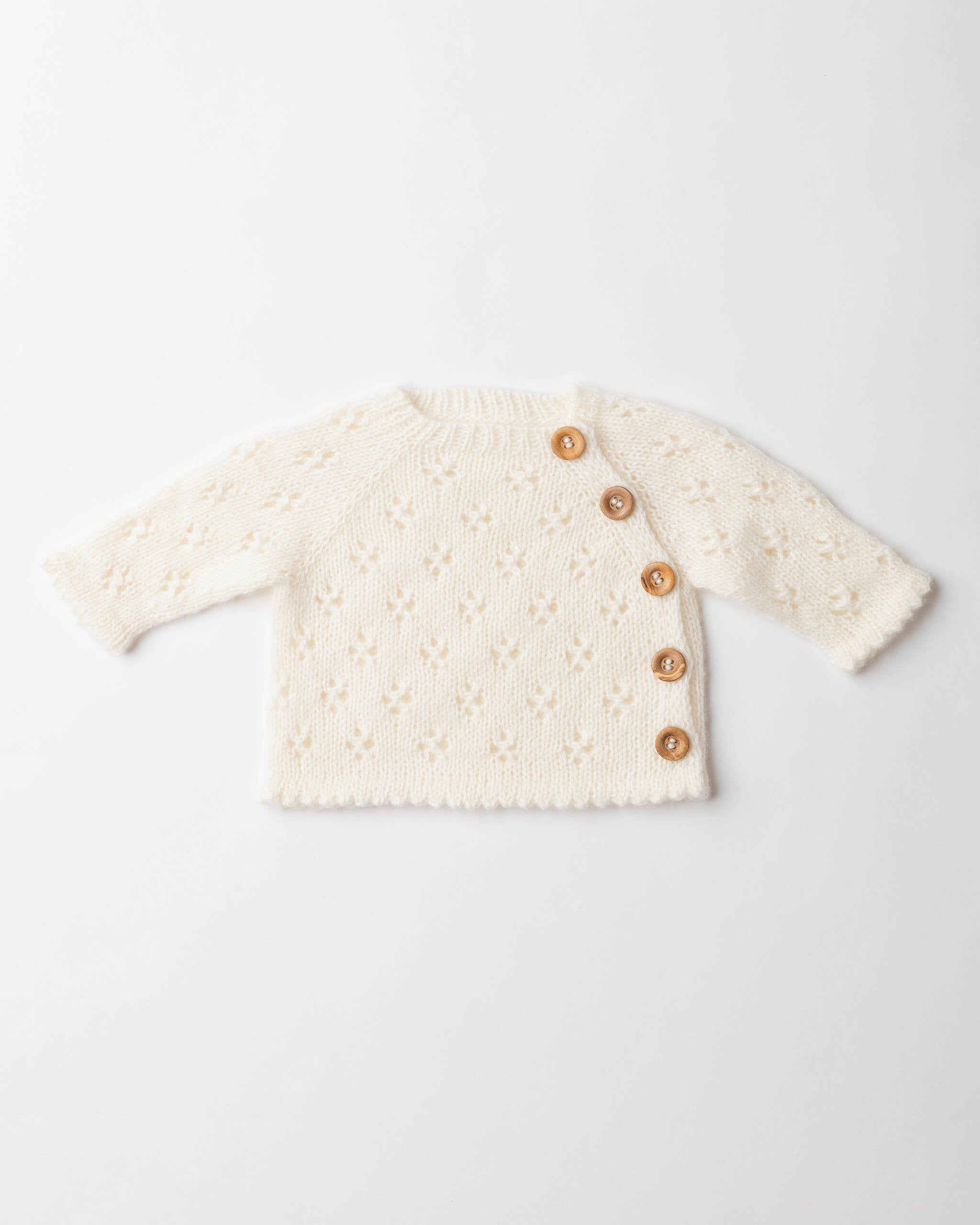 Pointelle Cashmere Button Top