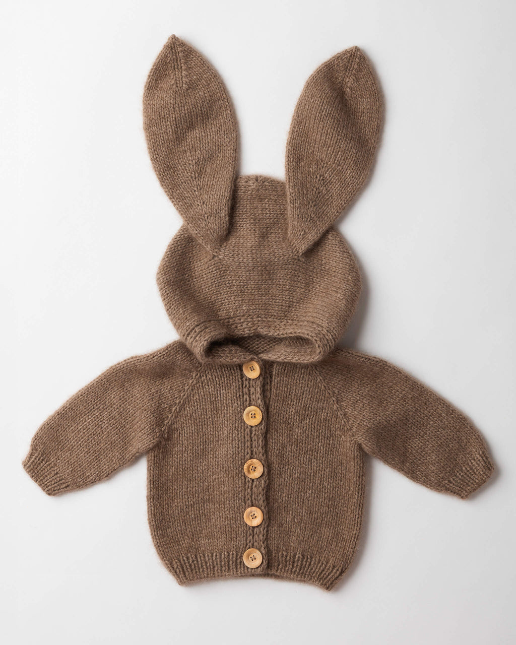 Chunky Cashmere Bunny Hooded Cardigan