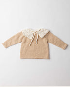 Petal Collar Cashmere Top