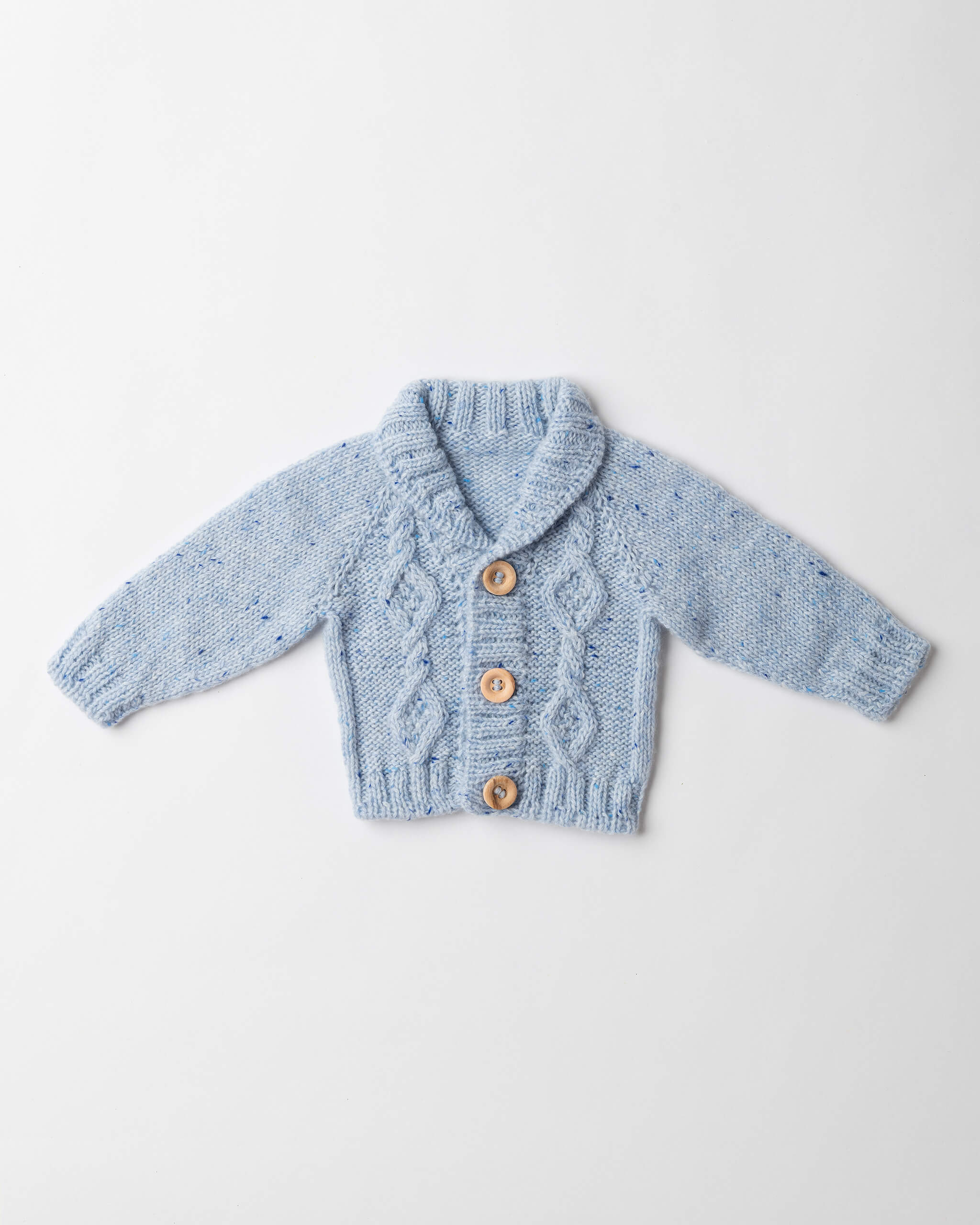 Tweed Cable Shawl Collar Cashmere Cardigan