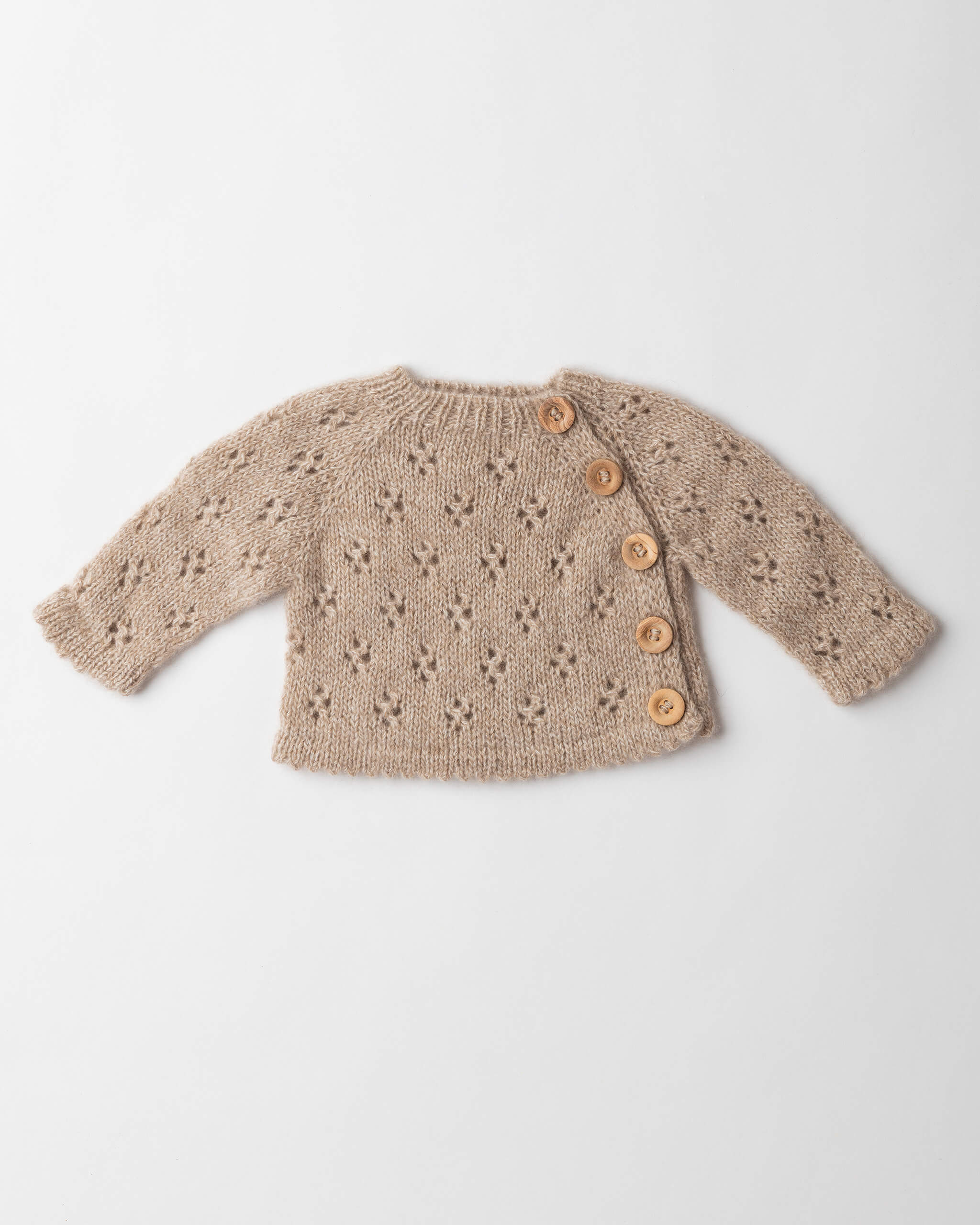 Pointelle Cashmere Button Top