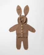 Chunky Cashmere Bunny Hooded Cardigan and Trousers Set