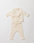 Pointelle Cashmere Wrap Cardigan and Leggings Set