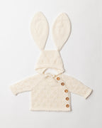 Pointelle Cashmere Bunny Bonnet and Button Top Set