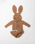 Bunny Hooded Cashmere Cardigan and Bloomers set