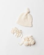 Petite Knot Cashmere hat, mittens and Booties Set