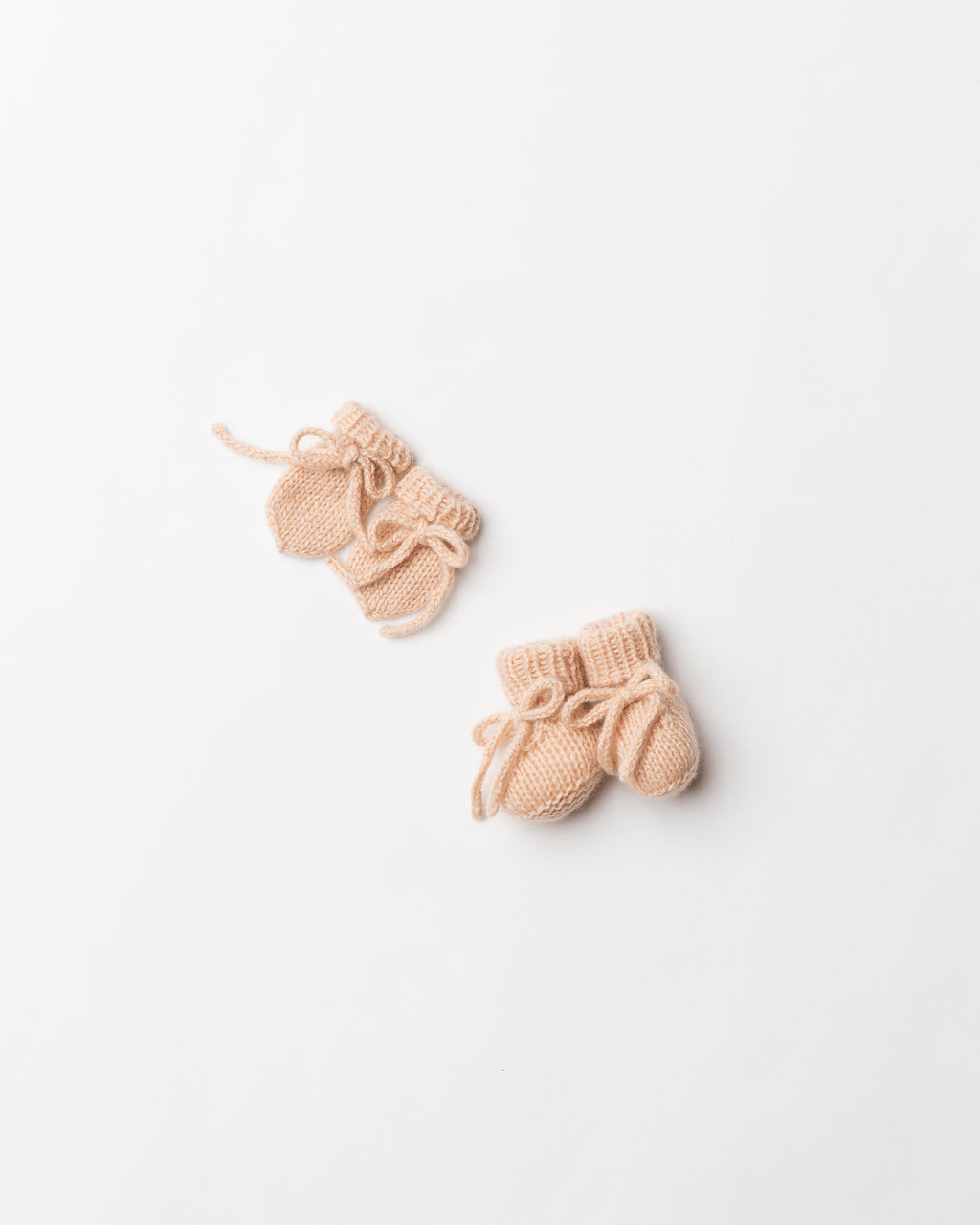 Petite Knot Cashmere Mittens and Booties Set