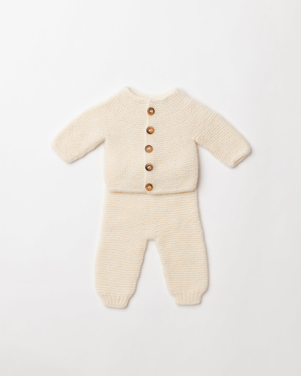 Cashmere Garter Cardigan and Trousers Set