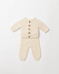cashmere baby outfit cardigan and trousers in white