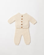 Cashmere Garter Cardigan and Trousers Set