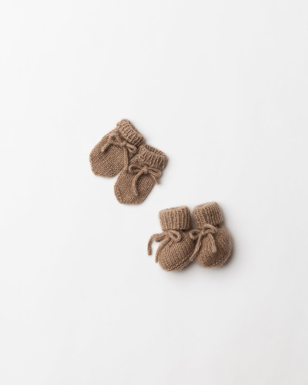 Petite Knot Cashmere Mittens and Booties Set