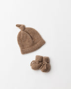 Petite Knot Cashmere hat and Booties Set