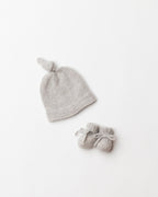 Petite Knot Cashmere hat and Booties Set