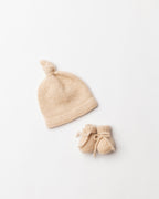 Petite Knot Cashmere hat and Booties Set