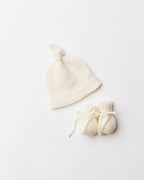 Petite Knot Cashmere hat and Booties Set
