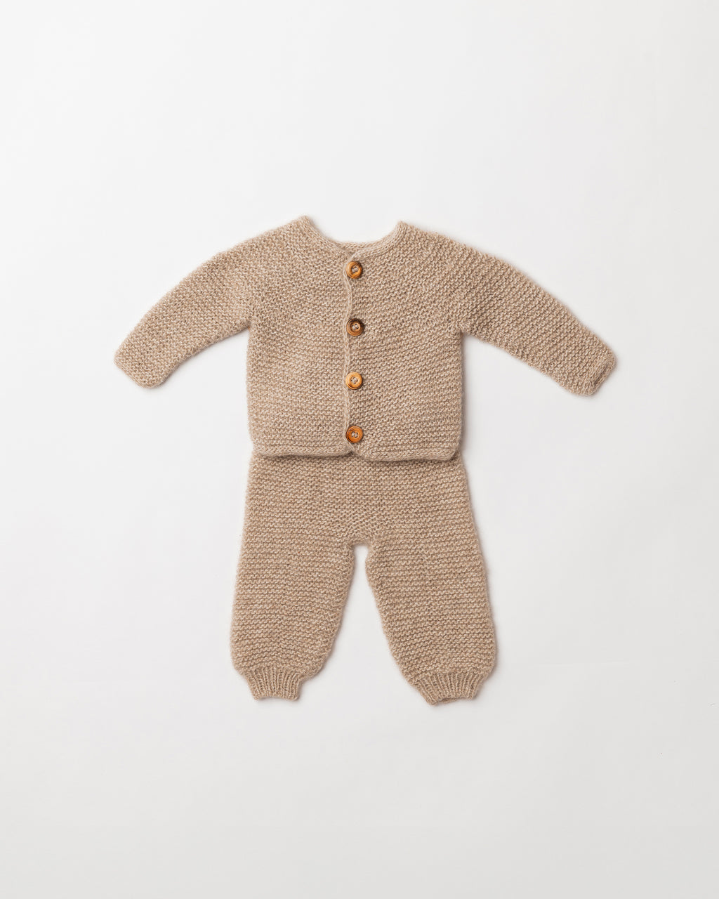 Cashmere Garter Cardigan and Trousers Set