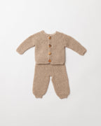 Cashmere Garter Cardigan and Trousers Set