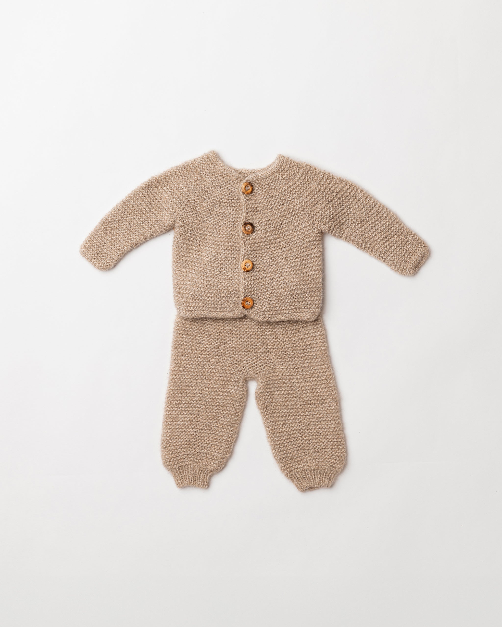 Cashmere Garter Cardigan and Trousers Set