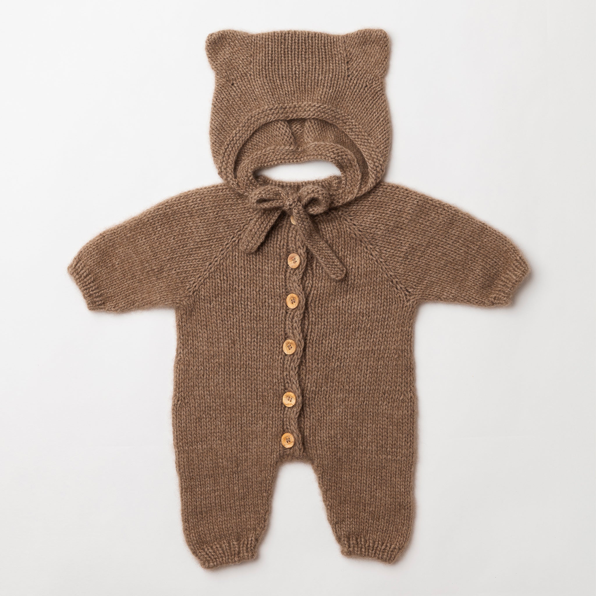 Winter Cocoon Cashmere All-In-One with Bear Bonnet Set