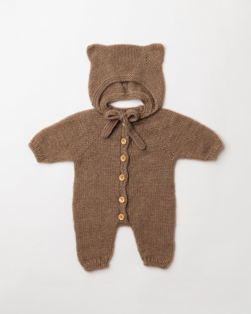 Winter Cocoon Cashmere All-In-One with Bear Bonnet Set
