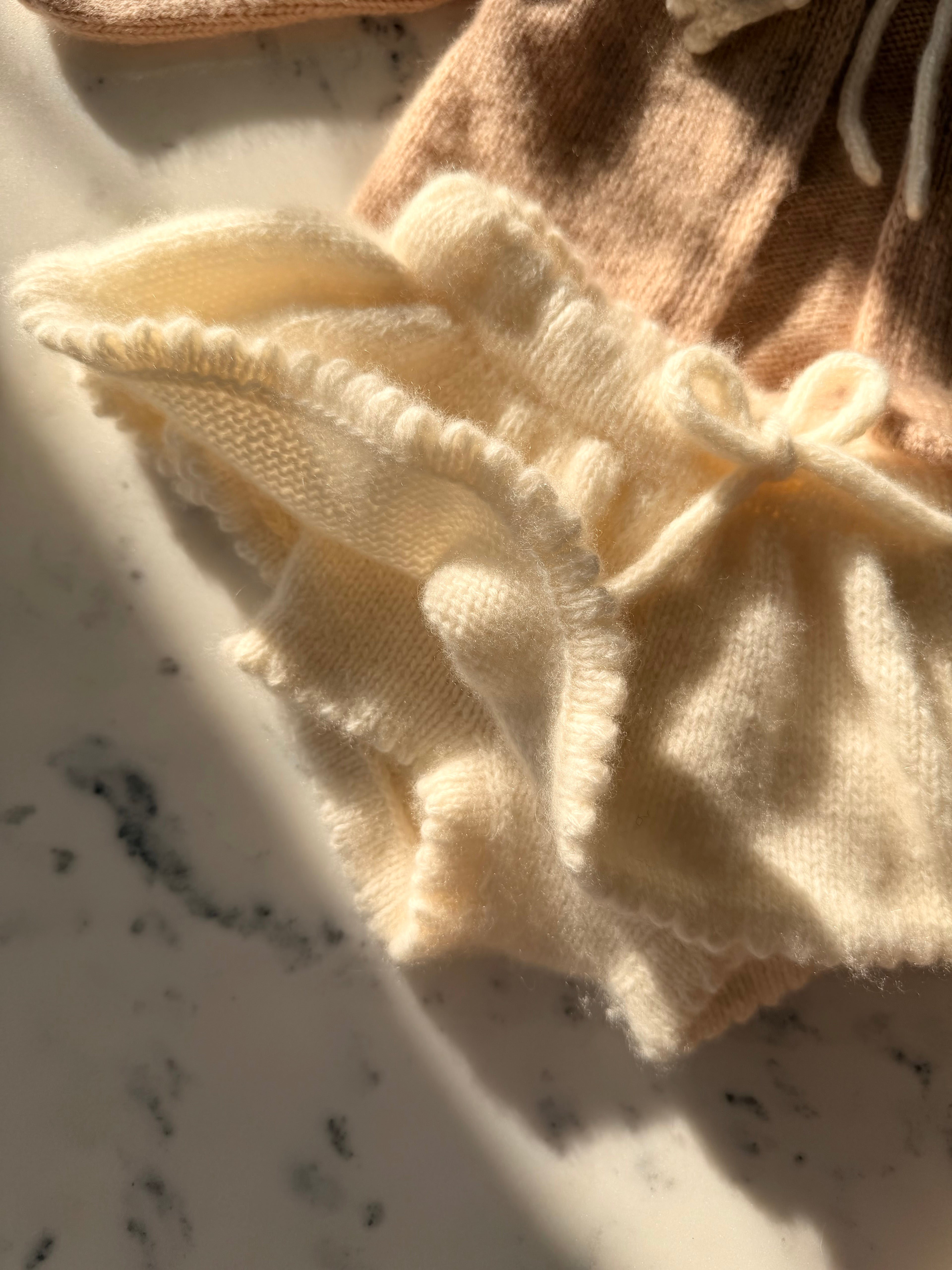 Petal Collar Cashmere Cardigan and Bloomer Set