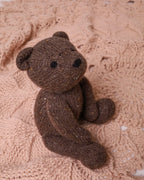 deep dark brown cashmere cuddly toy teddy bear