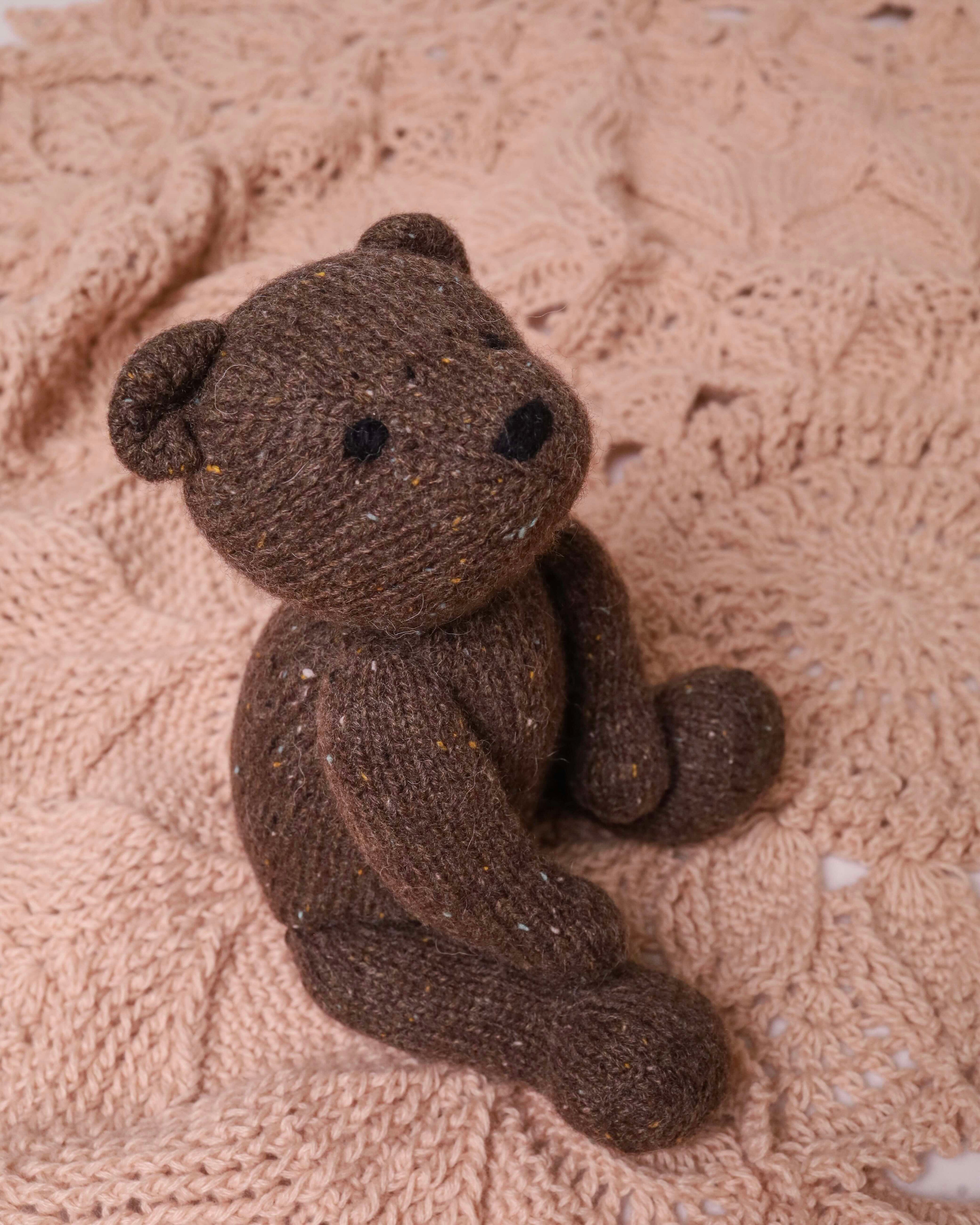 deep dark brown cashmere cuddly toy teddy bear